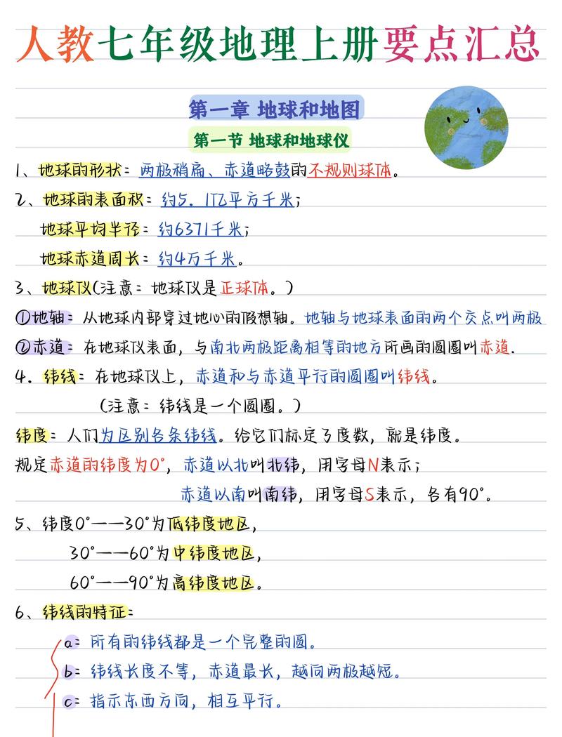 初中地理知识1000字