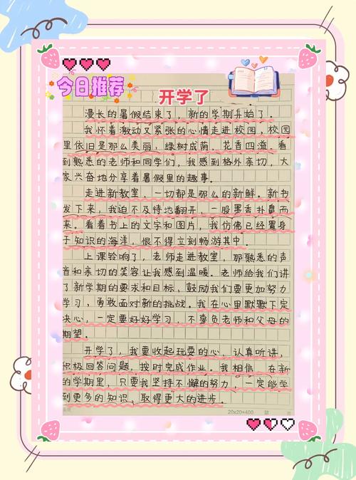 开学了初中作文800字