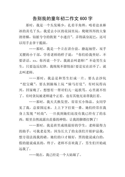 再见了 我的初中600