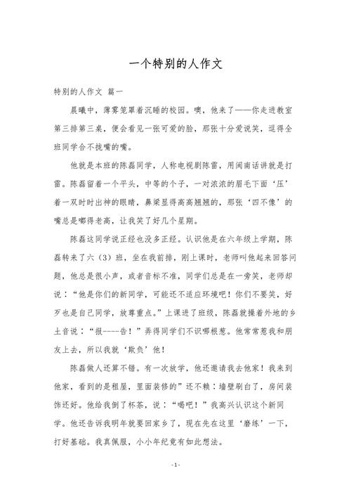 特别的人作文700初中