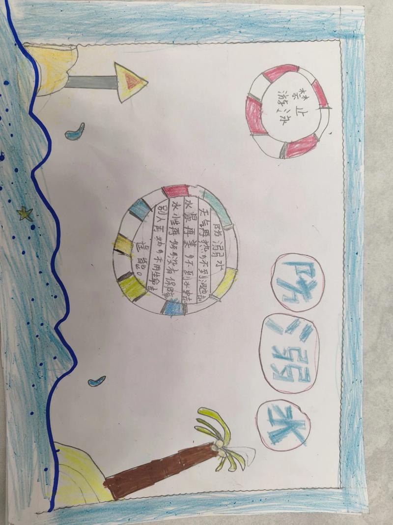 小学一年级防溺水手抄报