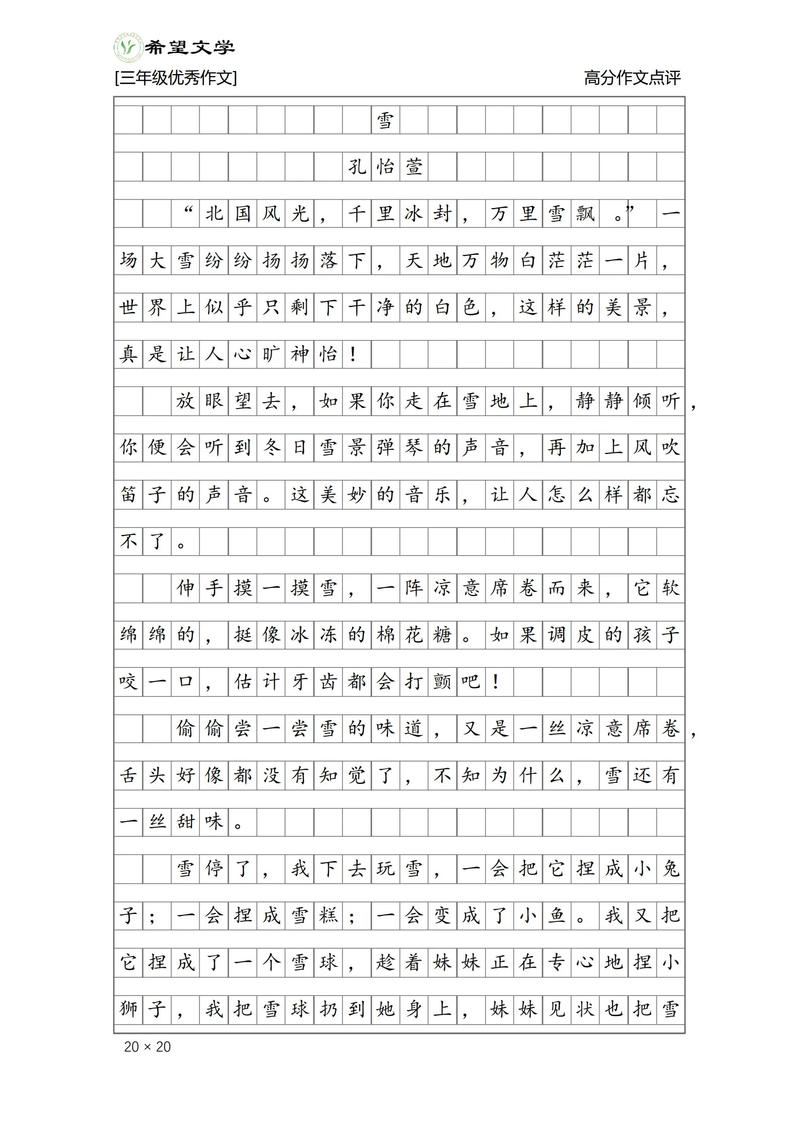 关于雪的700作文初中