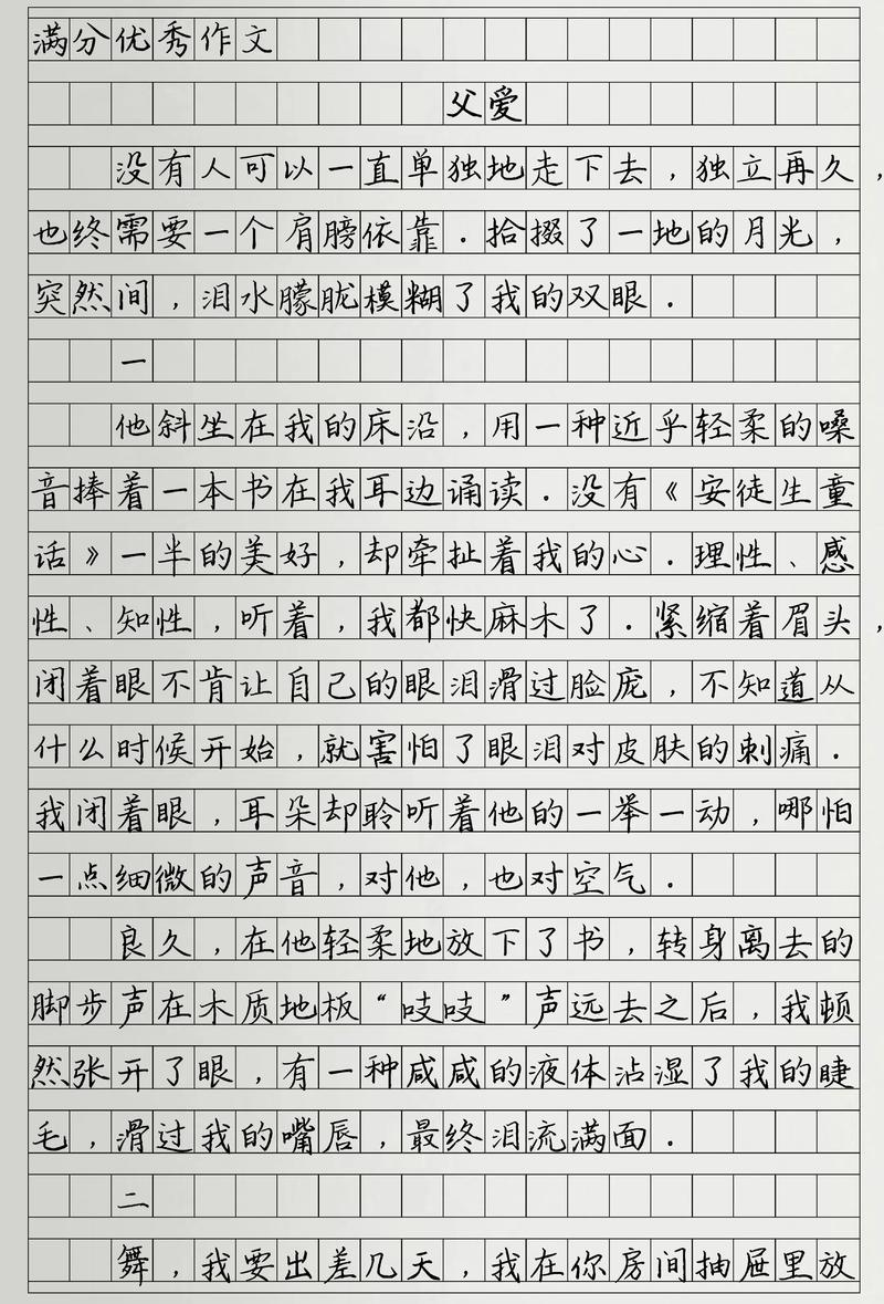 父爱做作文600字初中
