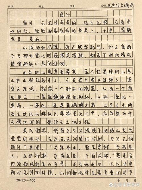 窗外六百字作文初中作文