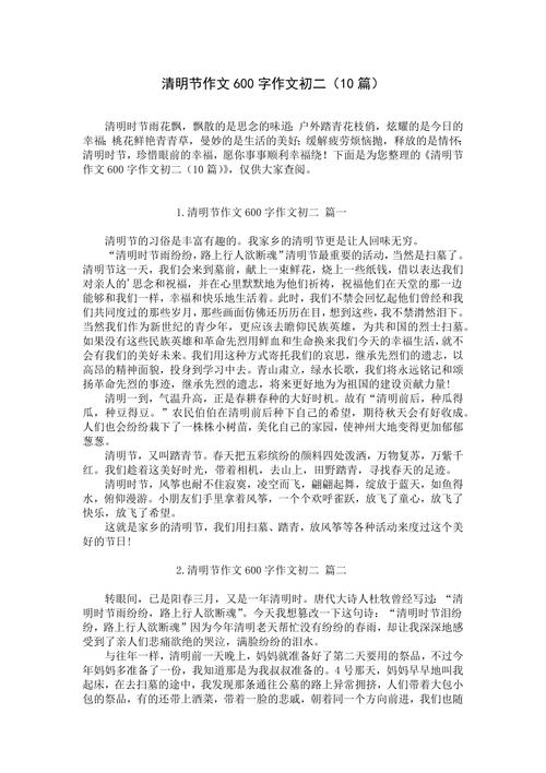 清明雨作文600字初中