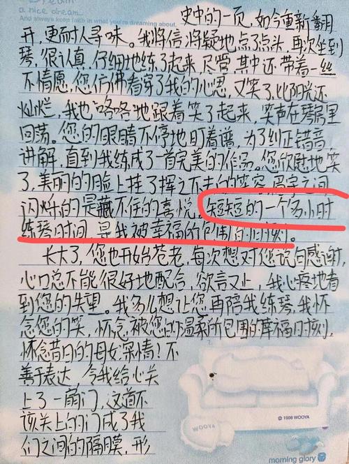 关于专心练琴的初中作文