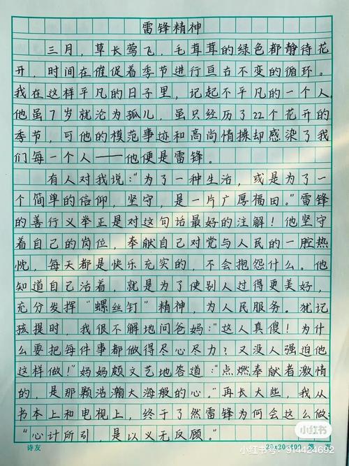 身边的活雷锋初中300