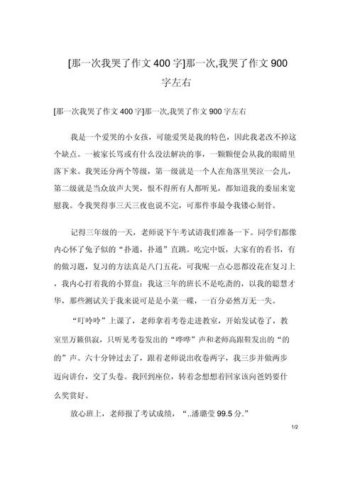 那次我哭了作文初中作文