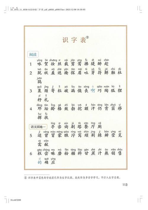 人教小学二年级语文下册