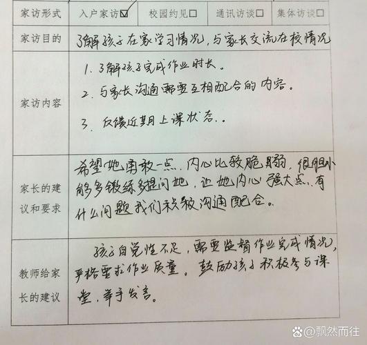 小学六年级家访记录内容