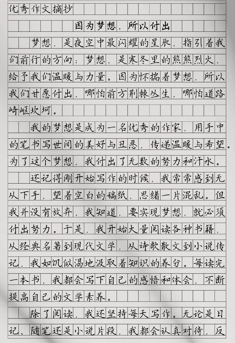 为了自己的梦想初中作文