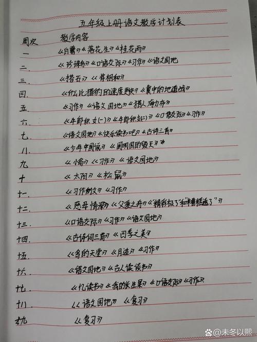 小学五年级语文复习计划