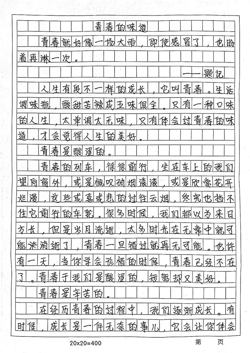 最优秀初中作文600字