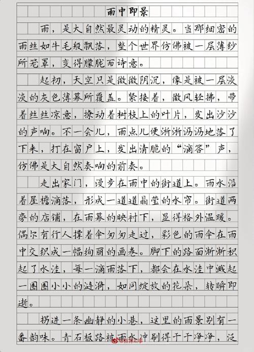雨中美景作文初中200