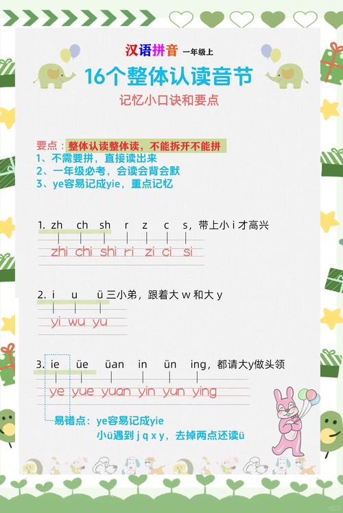 小学一年级整体认读音节