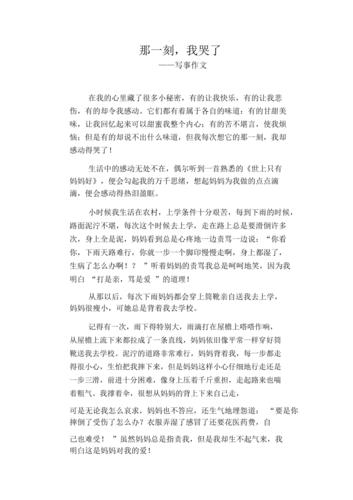 那天我哭了400字初中