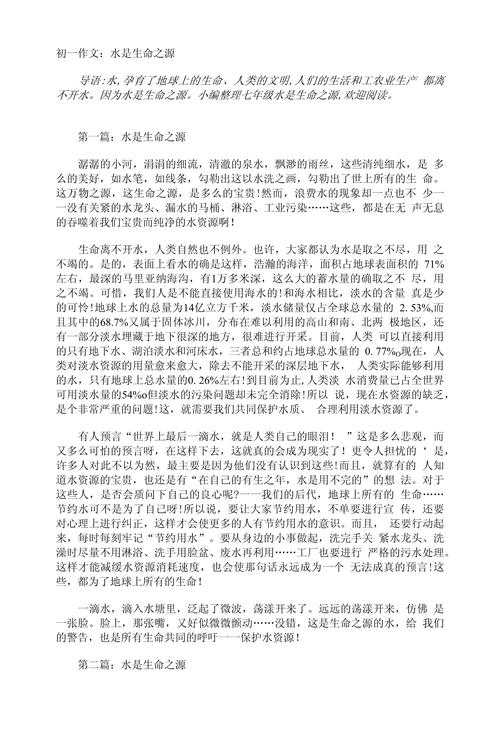 初中水利杯征文500字