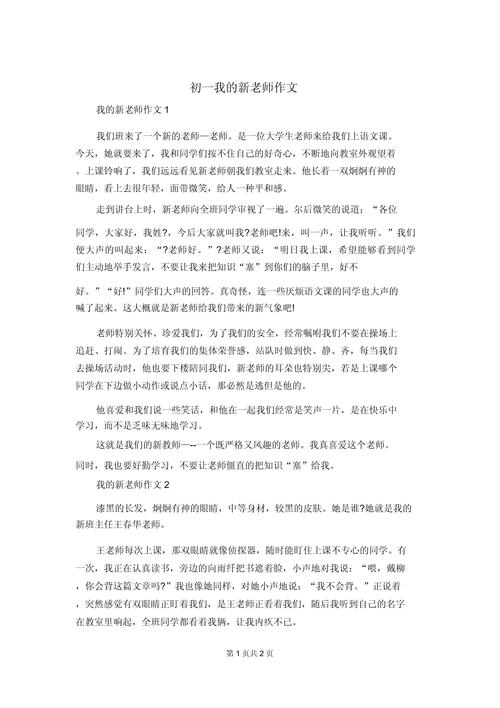 新老师600字初中作文