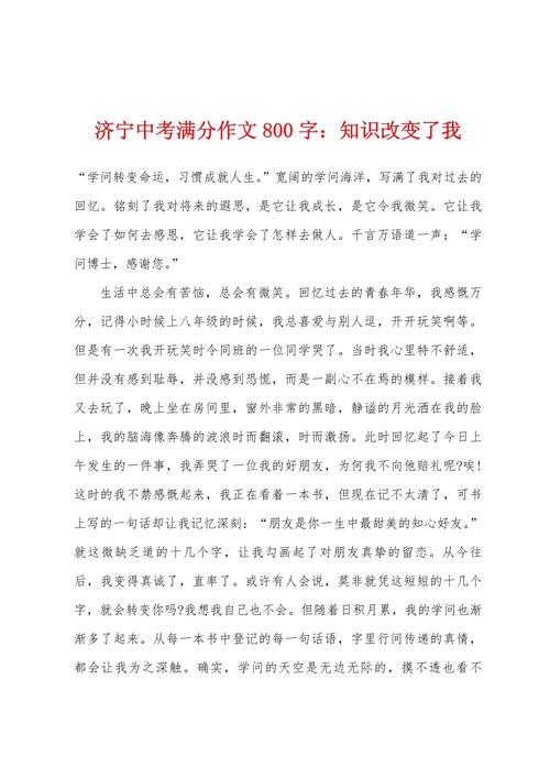 老师改变了我800初中