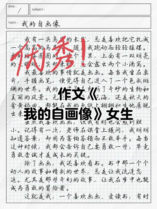 初中自画像作文优秀女生