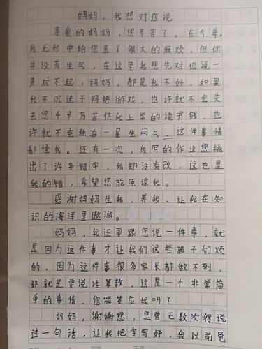 初中作文 妈妈请听我说