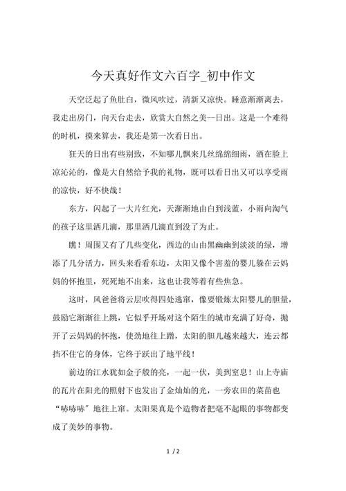 w添光彩作文600初中