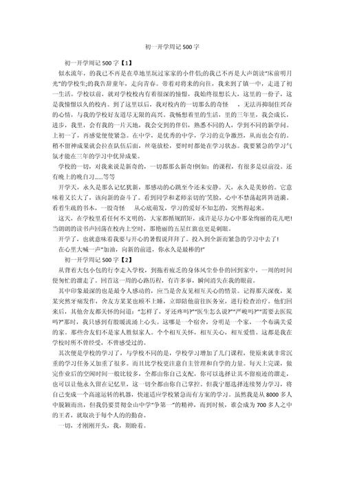 进入初中的感受500字