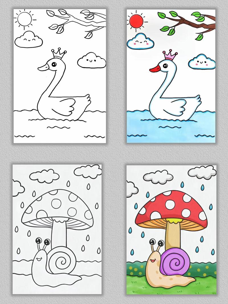 早教美术教案动物涂色