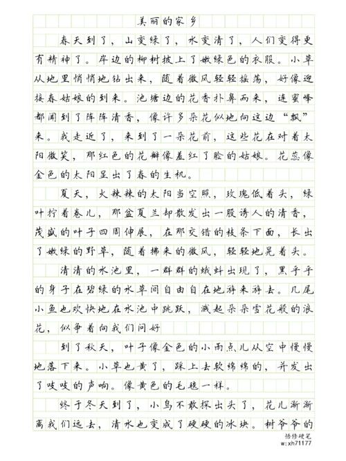 初中作文美丽的家乡作文