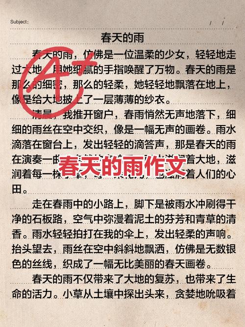 初中春雨的作文200字
