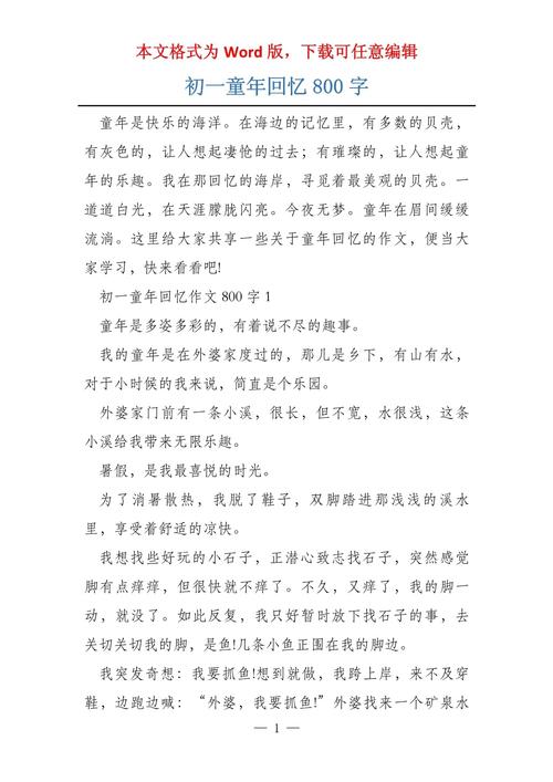 初中的美好回忆800字