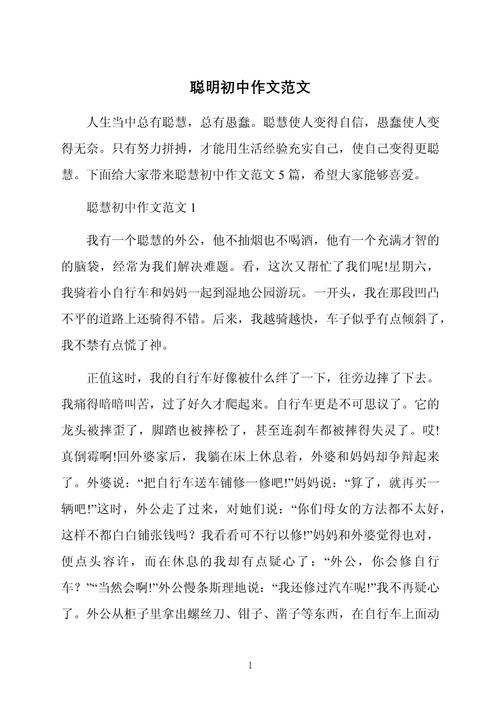 聪明的初中作文600字