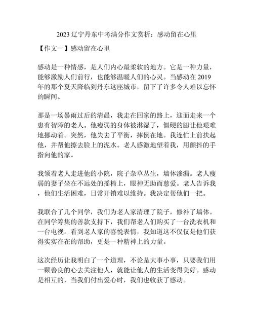 初中作文留住心里的感动