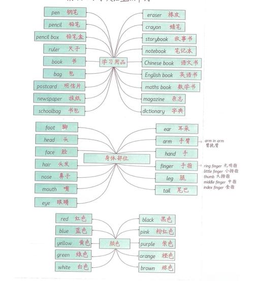 小学一年级英语思维导图