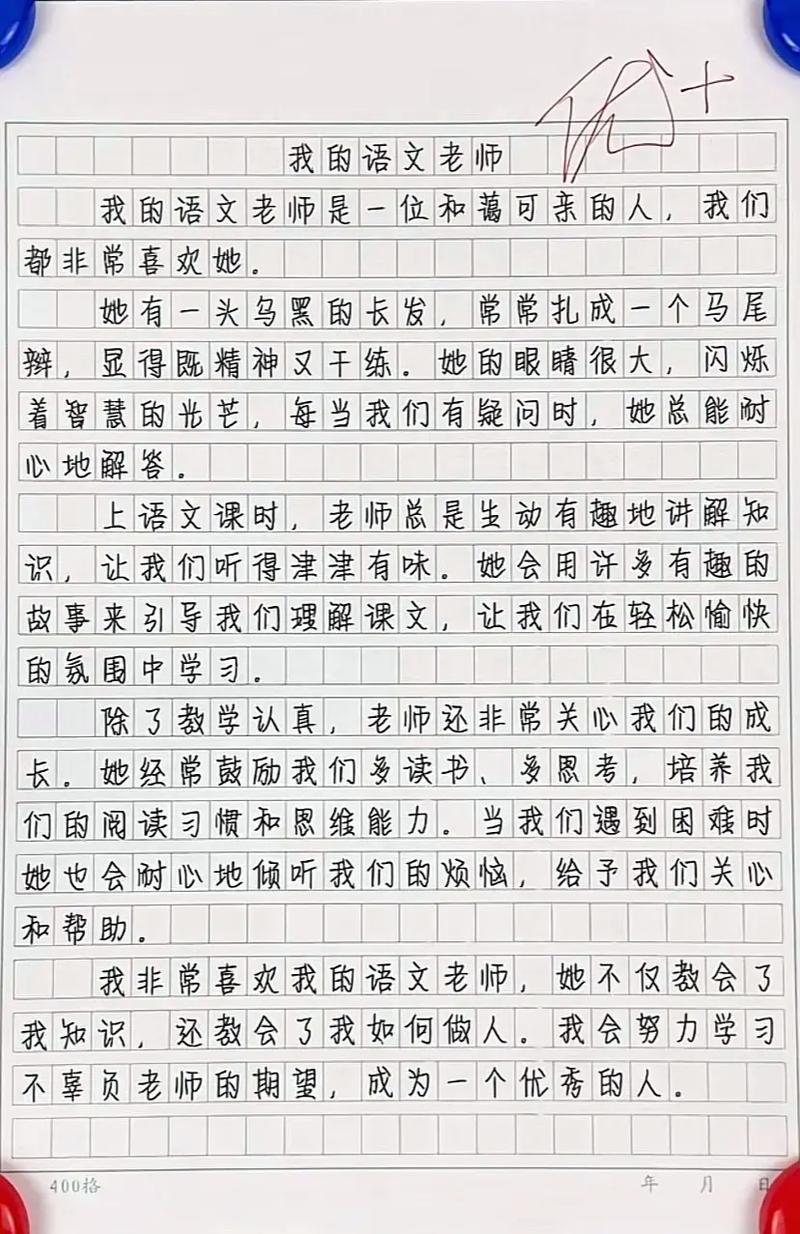 我们初中的语文老师作文