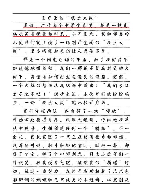初中暑假见闻1000字