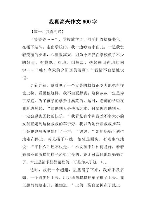 我真开心作文600初中
