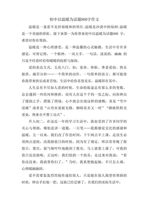 初中作文冬800字作文
