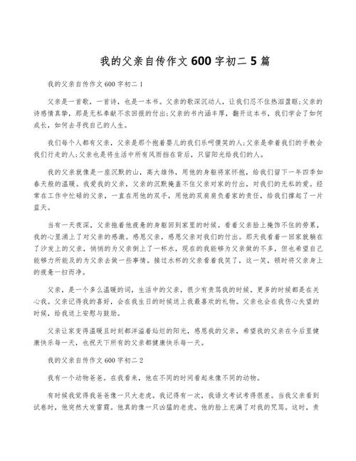 母自传作文600字初中