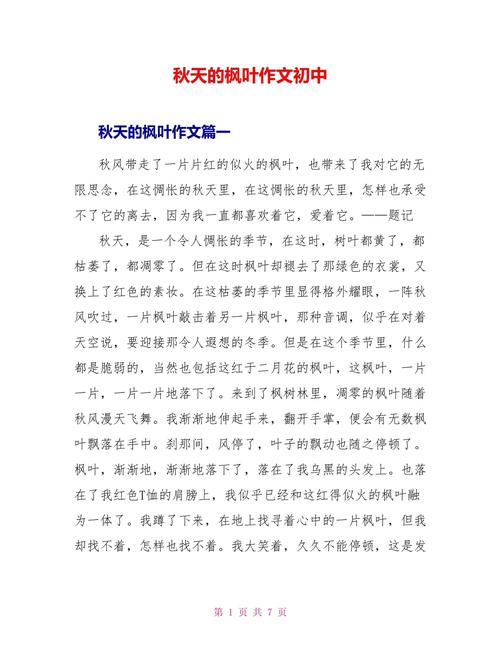 关于武汉枫叶初中的作文