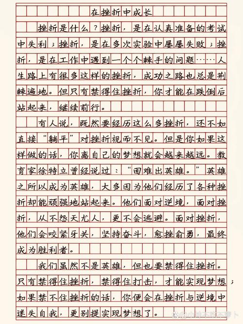 成长离不开挫 初中作文