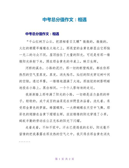 相遇初中的作文开头结尾