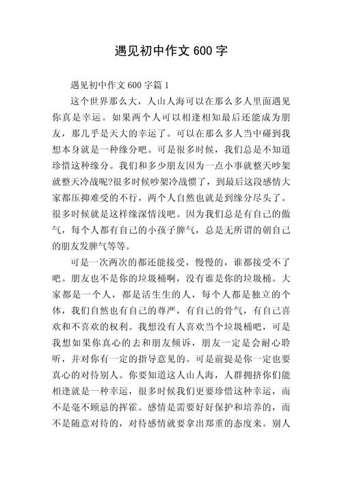 相遇初中的作文开头结尾