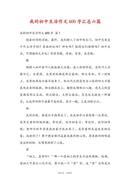 作文儿_我的初中时代.