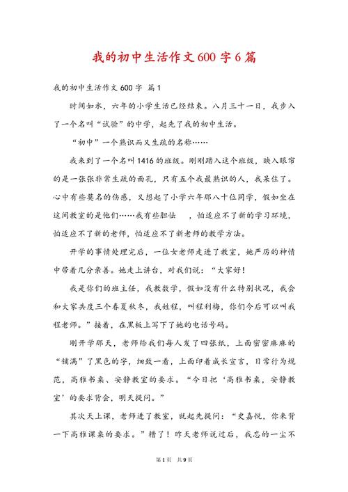 作文儿_我的初中时代.