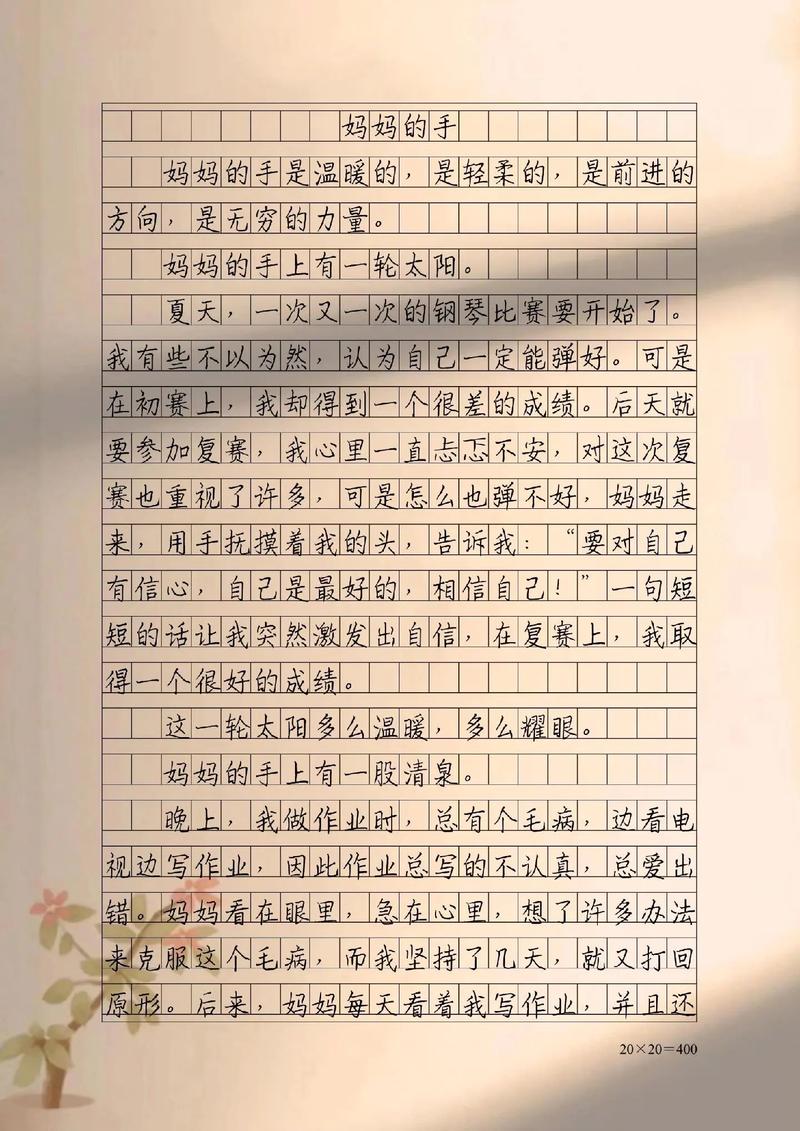 作文妈妈的白发初中结尾