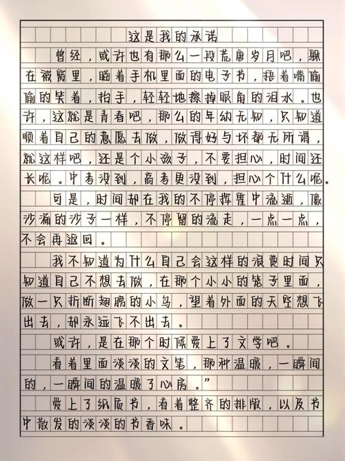 初中承诺的作文600字