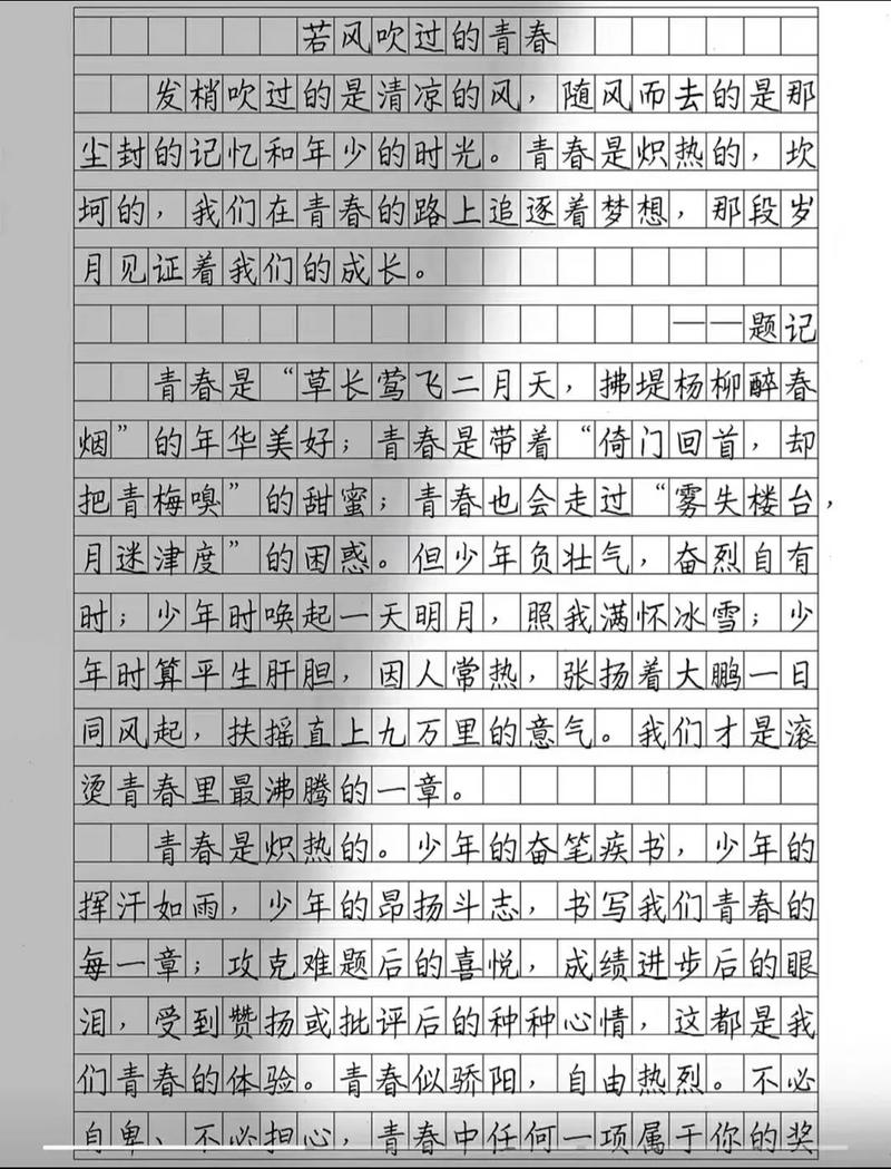 初中作文我们的青葱岁月