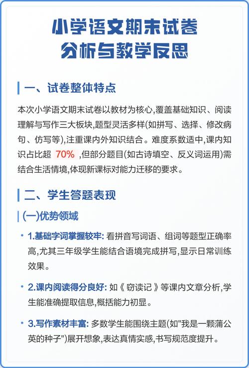 小学语文试卷分析与反思
