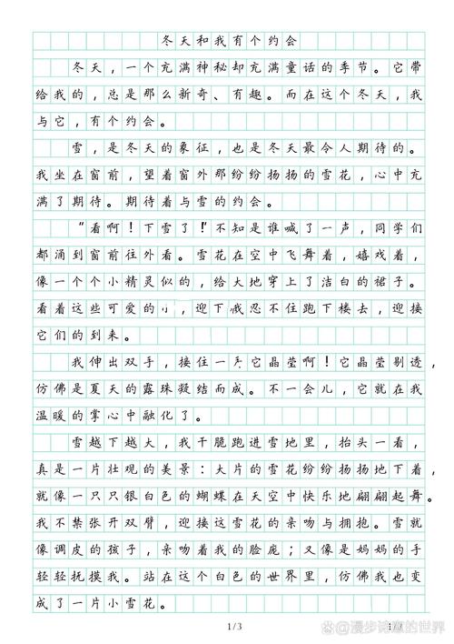 冬天的作文500字初中